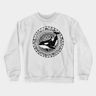 Mandala - Orca B&W Crewneck Sweatshirt